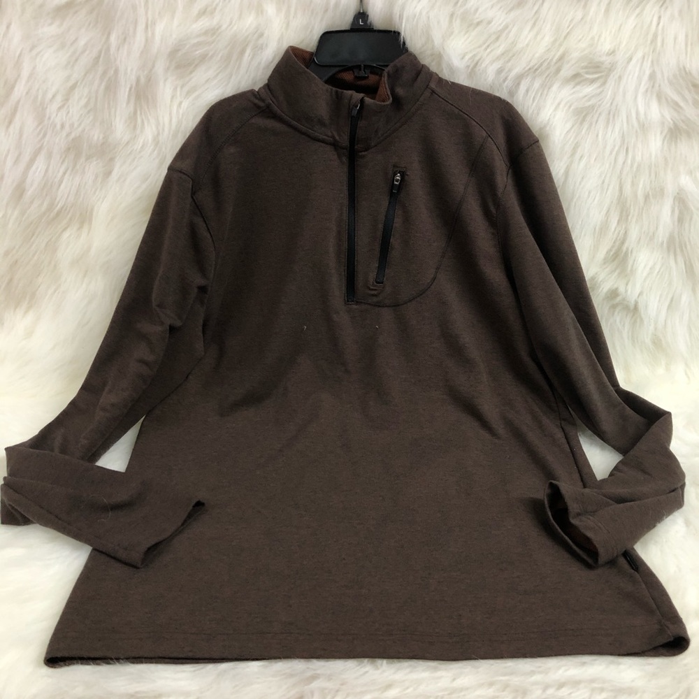 Men’s Brown Swiss Tech Half-Zip Pullover